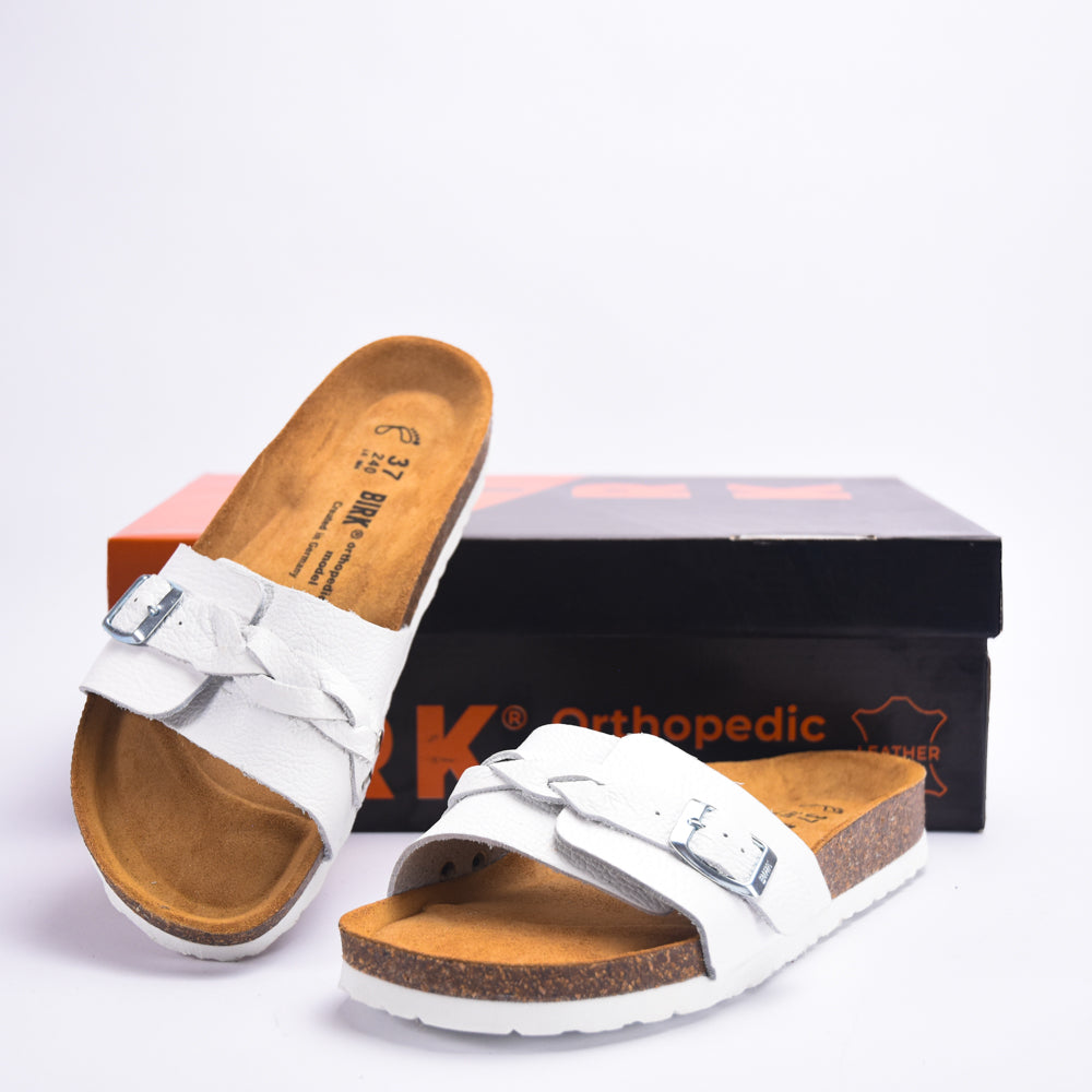 BIRKSBOT CUIR BLANC