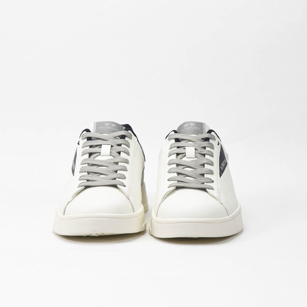 La Martina Cup Leather Sneakers White Blue