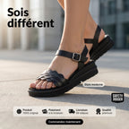 Safety Jogger Sandales Compensées Femme Black Pewter