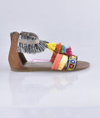 صندل جميل للفتيات باللون الأصفر والبرتقالي 81106122 S