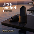 SUN68 Logo Black Slippers