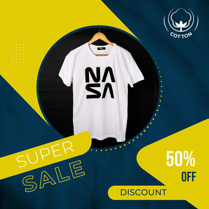 T-Shirt Blanc Motif NASA