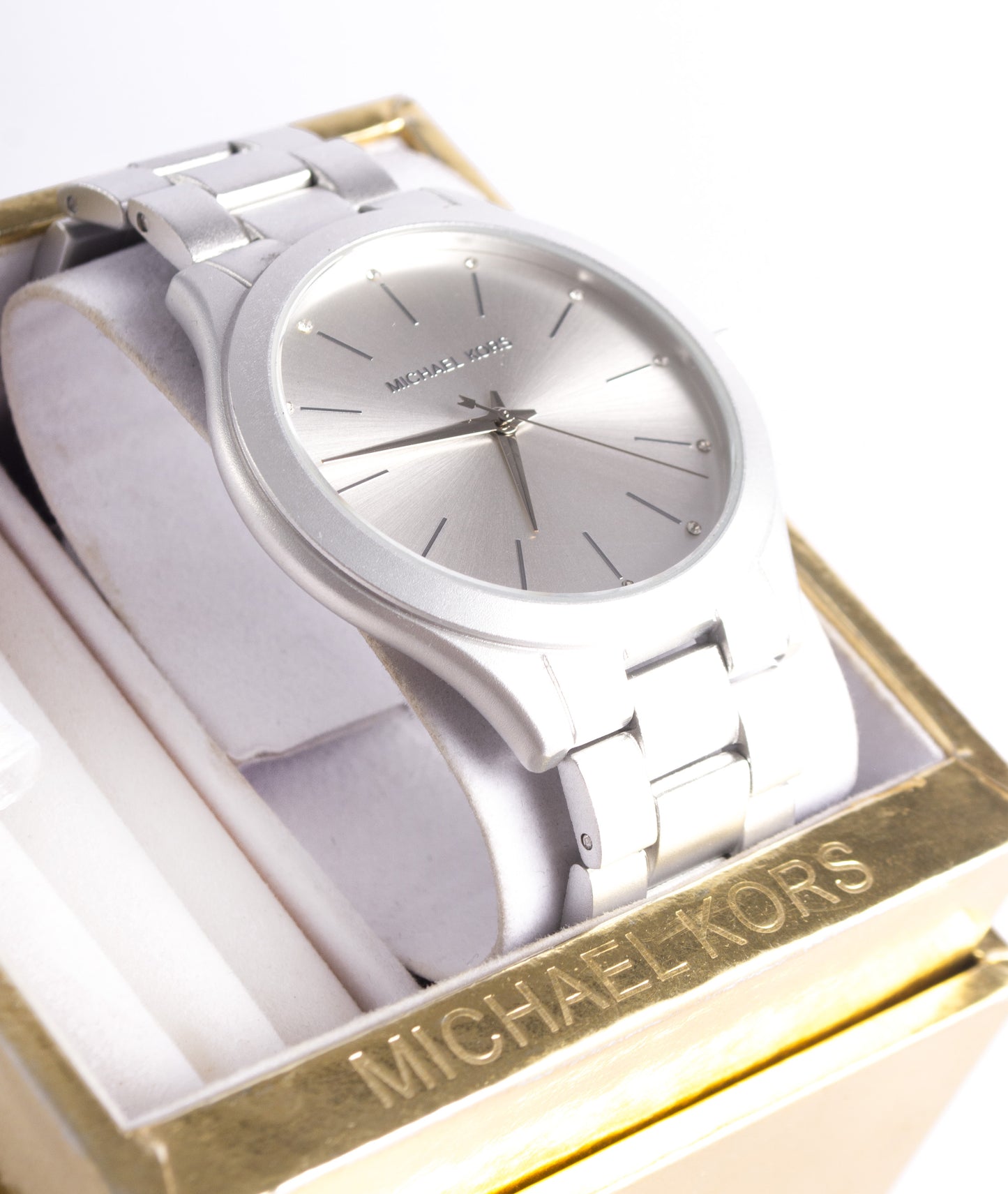 Michael Kors Slim Runway Silver-Tone Stainless Steel Watch MK4502