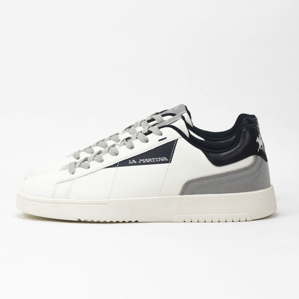 La Martina Cup Leather Sneakers White Blue