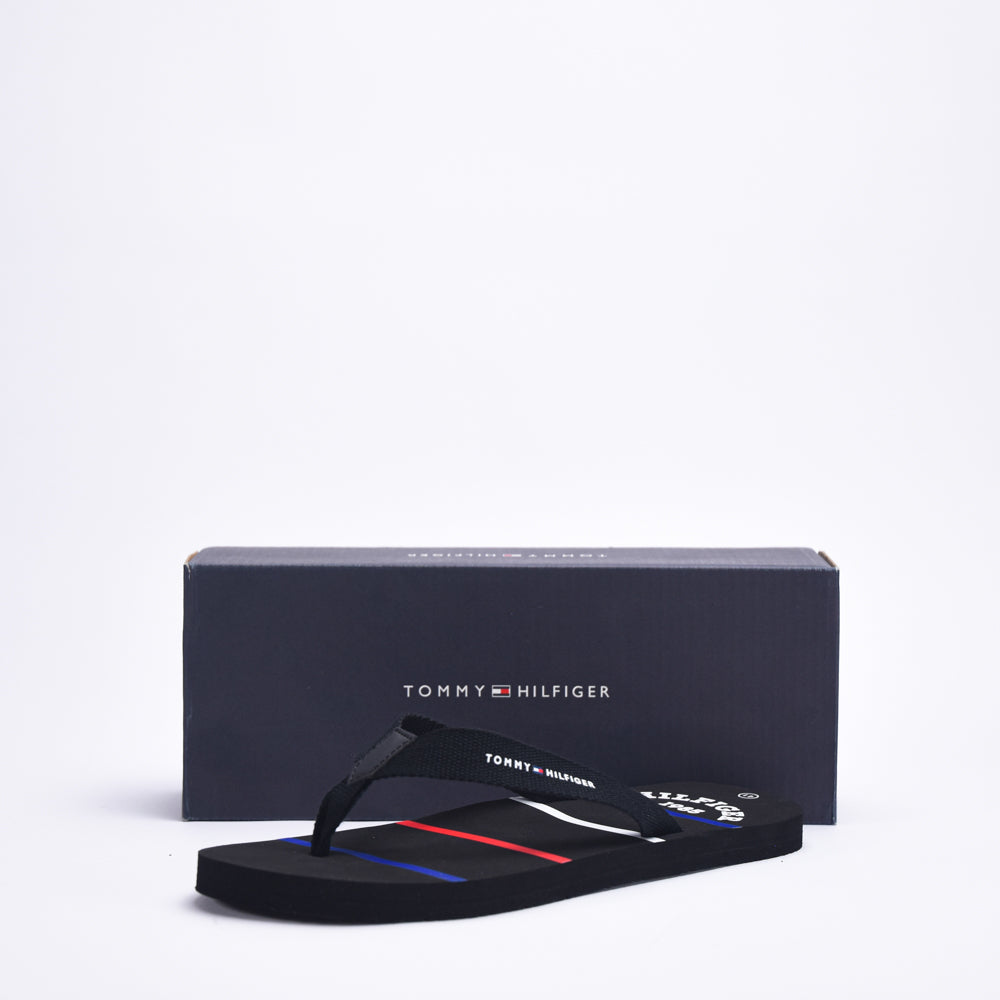 TOMMY HILFIGER - STRIPES FLIP FLOP BLACK