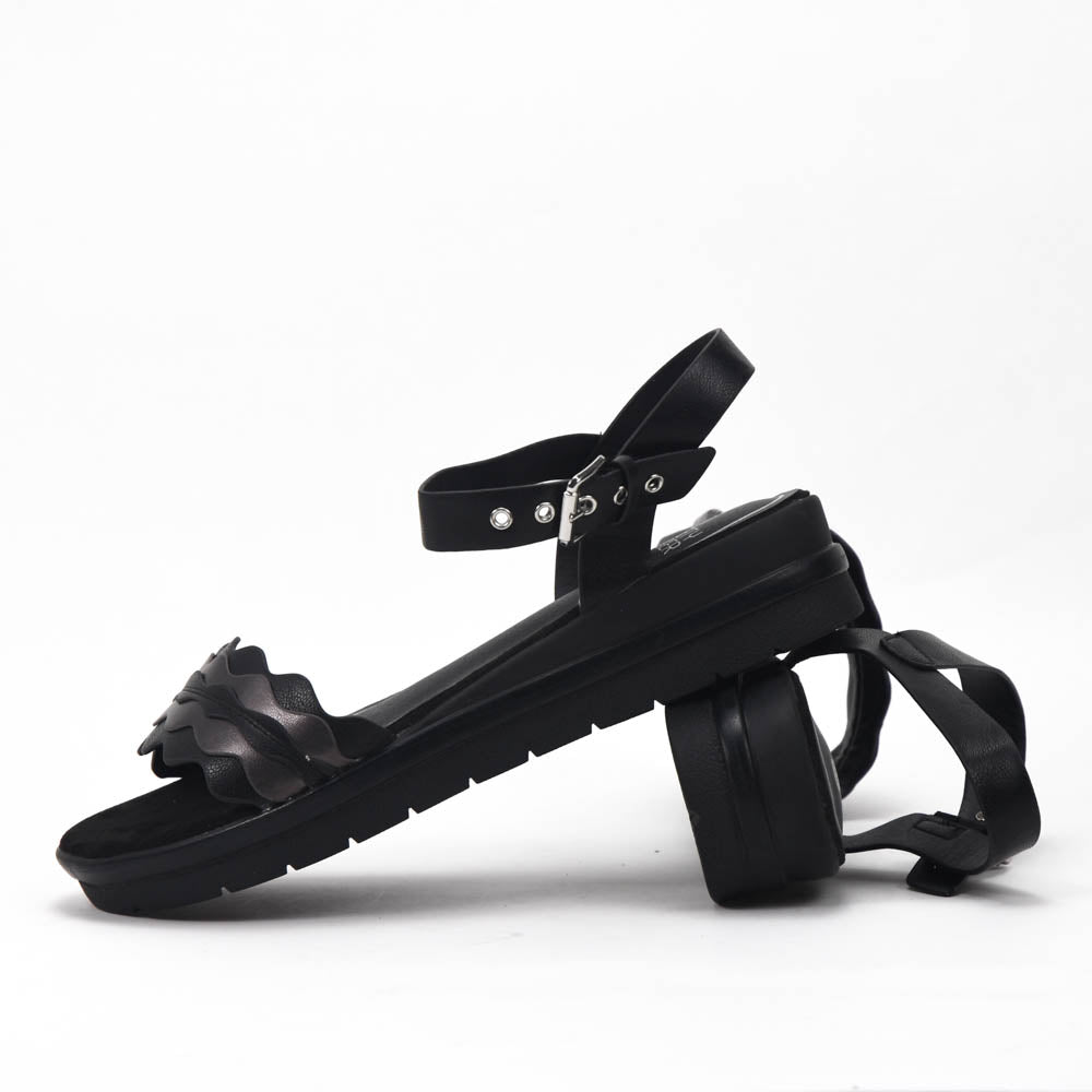 Safety Jogger Sandales Compensées Femme Black Pewter