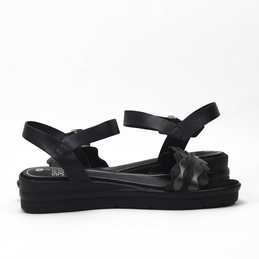 Safety Jogger Sandales Compensées Femme Black Pewter