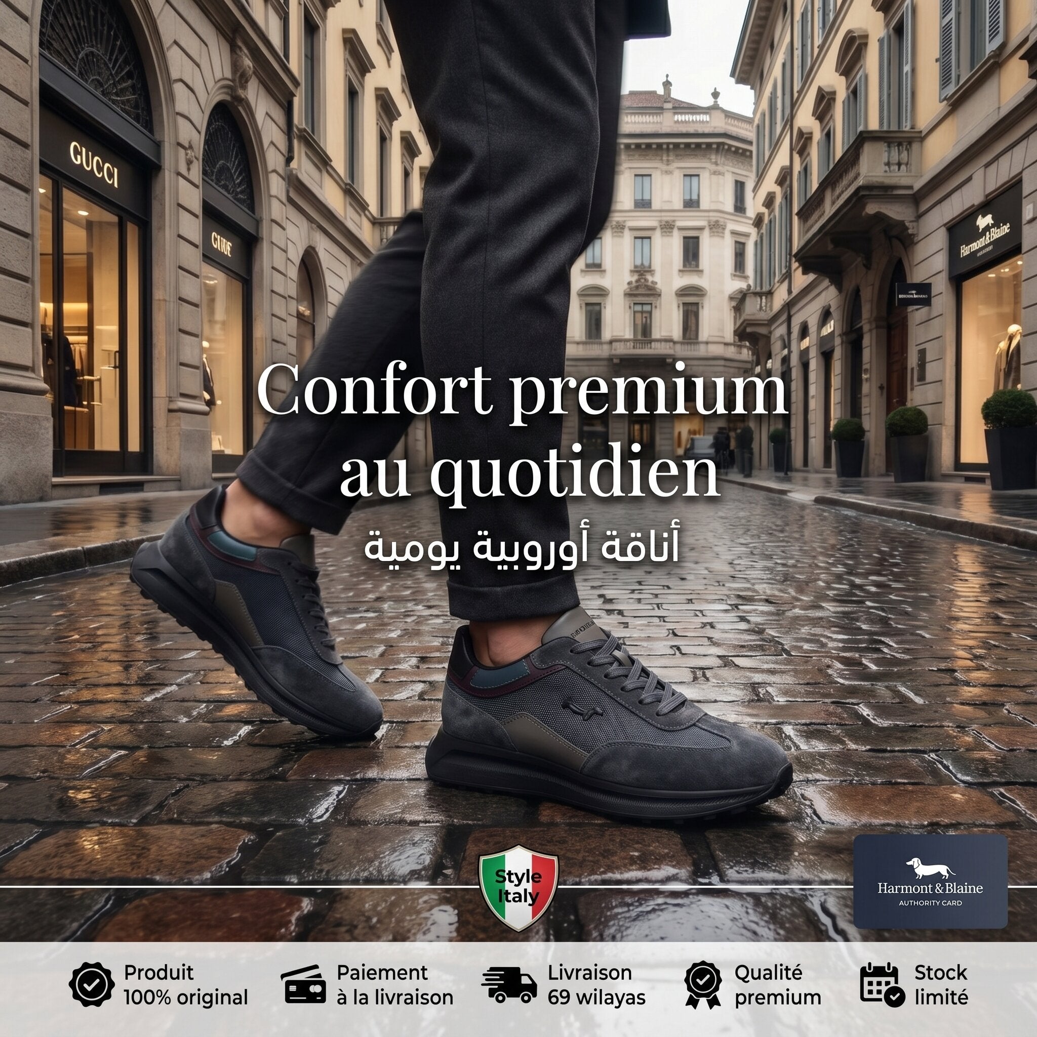 Harmont and Blaine Urban Grey Sneakers Homme