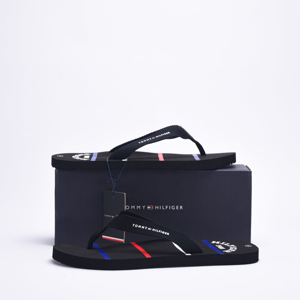 TOMMY HILFIGER - STRIPES FLIP FLOP BLACK