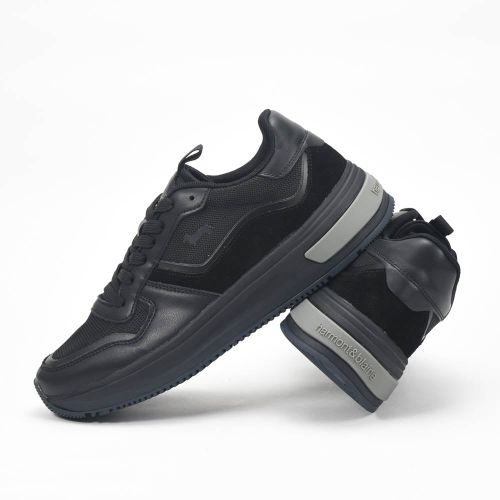 Harmont and Blaine Suede and Fabric Sneakers