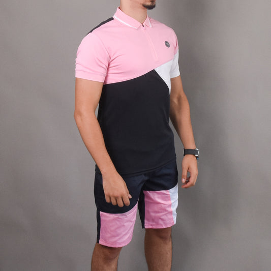 URBAN UNITED POLO SHORT GALAXY 2 PINK Ensemble Homme