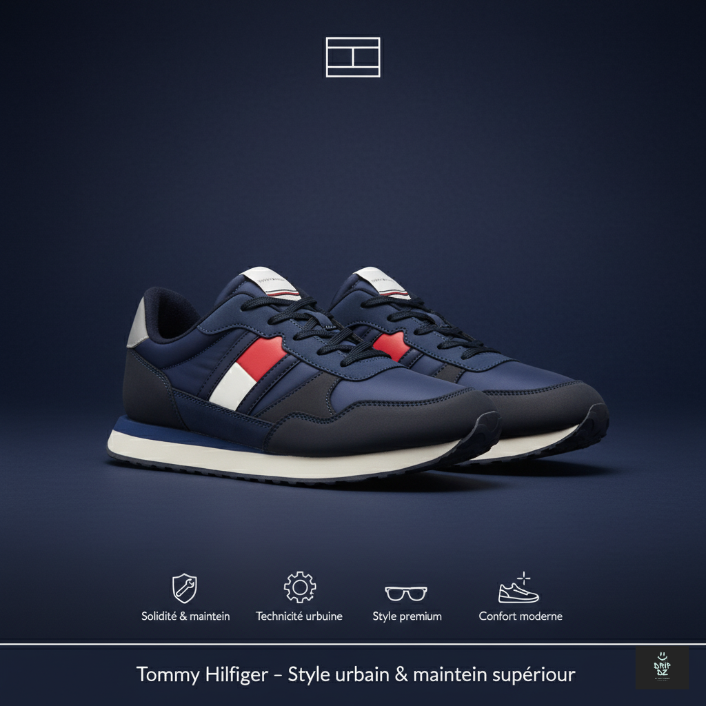 TOMMY HILFIGER FLAG LOW CUT LACE-UP 800-BLUE