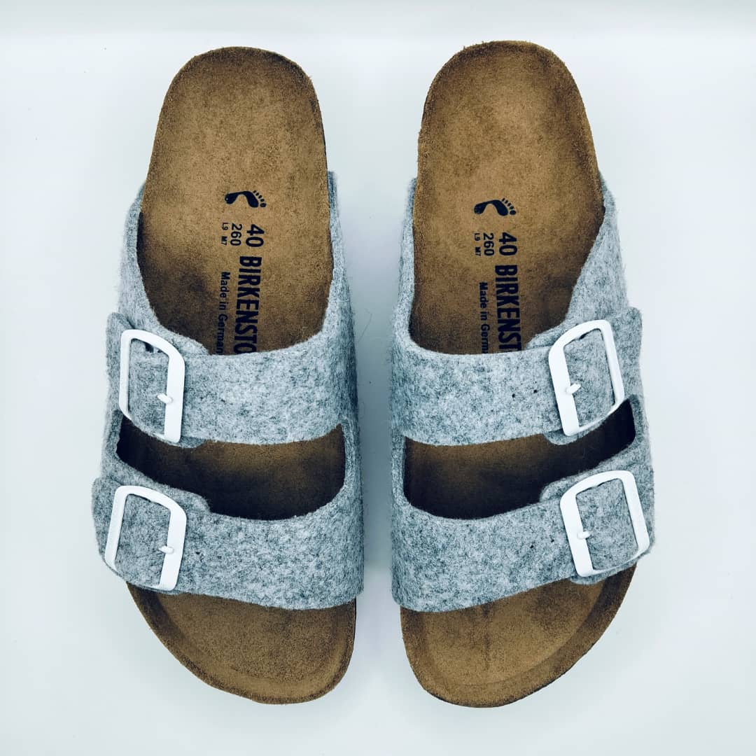 Birk Orthopedic Shoes -ARIZONA Feutre Gris Eva Blanco