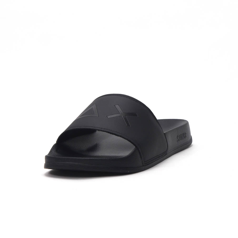 SUN68 Logo Black Slippers