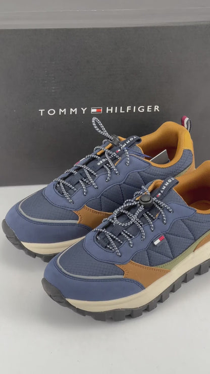 TOMMY HILFIGER LOW CUT LACE UP Y264/BLUE/COGNAC